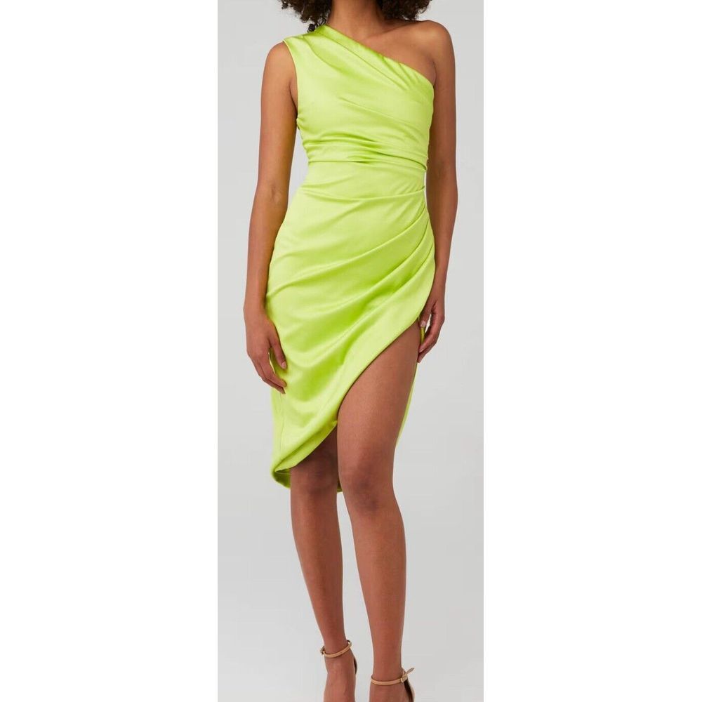 ELLIATT Cassini Dress‎ Women's Large One Shoulder Asymmetrical Cocktail Green